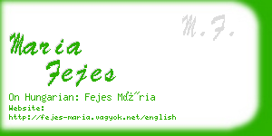 maria fejes business card